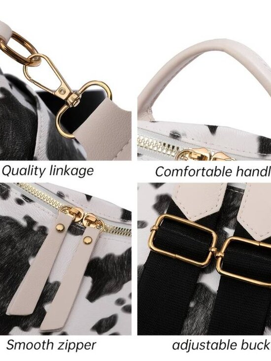 Cow Print Backpack Purse Women Cute Convertible Vegan Shoulder Bag Travel main image 9
